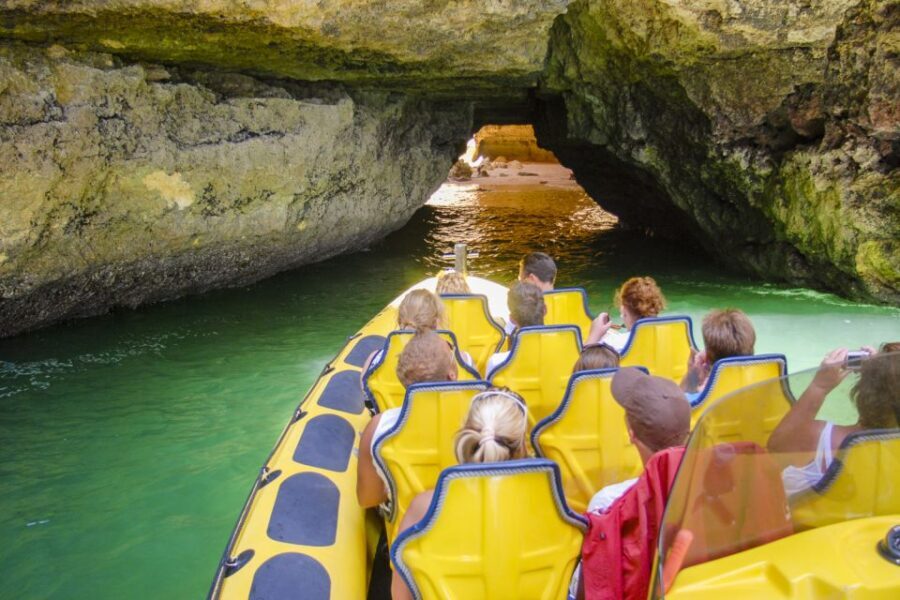 Albufeira: Benagil Caves & Dolphin Watching Speed Boat Tour - The Short Swim Stop: Great When It Works, Not Something to Rely On