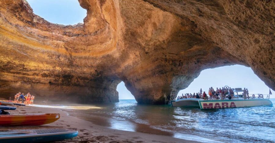 Albufeira: Caves and Coastline Catamaran Cruise to Benagil - From Salgados to Armação de Pêra and Rocha Chapel