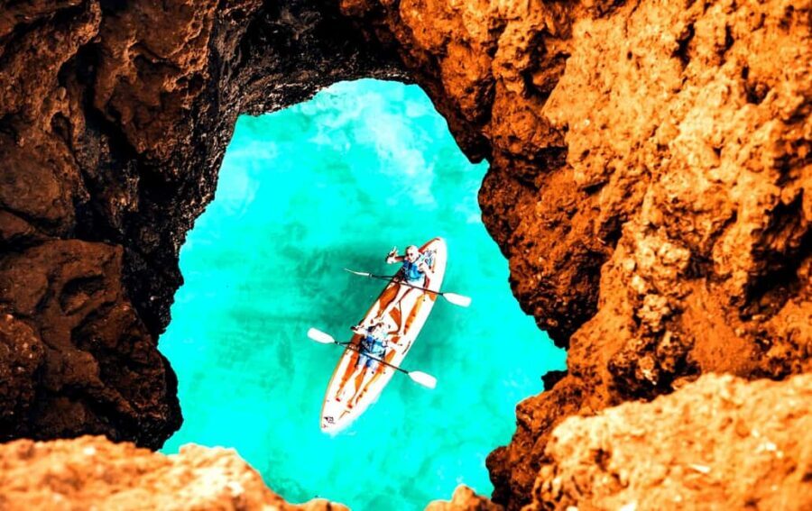 Albufeira: Hidden Beaches & Cliffs Guided Kayak Cave Tour - The route along the coast: what each stop feels like