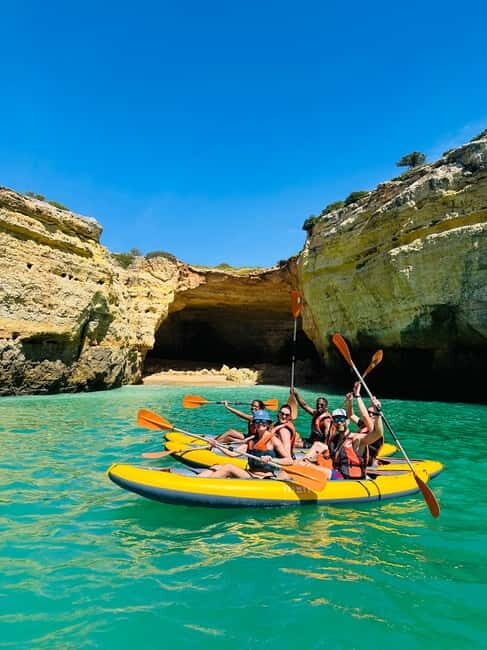 Benagil: Guided Kayak Tour inside caves and Praia da Marinha - The “hop-on” beach time: swim breaks and getting your feet wet