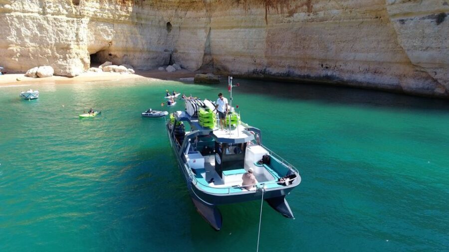From Albufeira: Benagil Hidden Caves Tour by Kayak - Kayak + Boat = the best way to see Benagil area caves