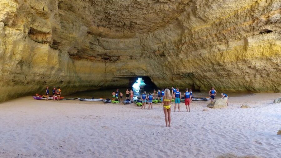 From Albufeira: Benagil Hidden Caves Tour by Kayak - Kayaking route: Praia da Marinha, Albandeira, and the sea-cave feel