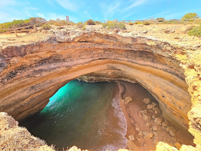 From Faro: The Original Benagil Cave, Marinha & More Tour - Benagil Cave from above: the famous cavern under the new rules