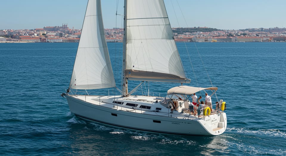 Lisbon: Champagne Sailing Tours - 25 de Abril Bridge and Commerce Square: The First Big Wow