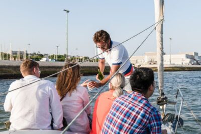 Lisbon: Daytime/Sunset/Night City Sailboat Tour with Drink - What you actually get in 2 hours: sailboat comfort, drink, and live narration