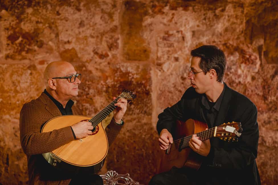 Lisbon: Fado Show and Wine inside Medieval Walls - The music setup: Portuguese guitar, vocals, and the rhythm of Fado