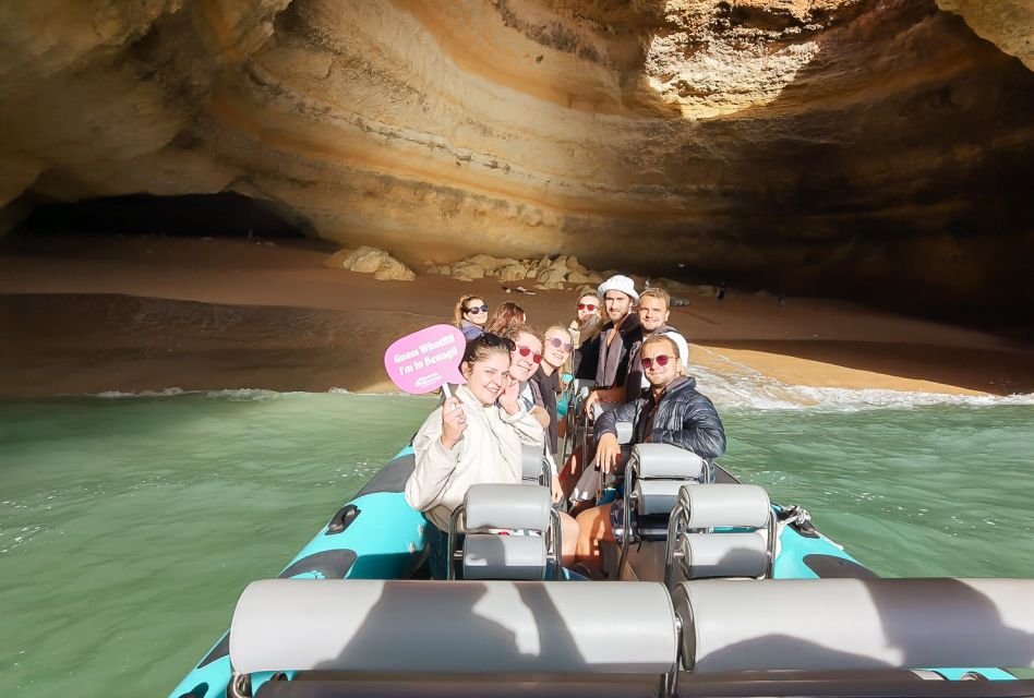 Portimão: Benagil Cave and Praia de Marinha Boat Tour - Return ride with dolphin watch and more photo angles
